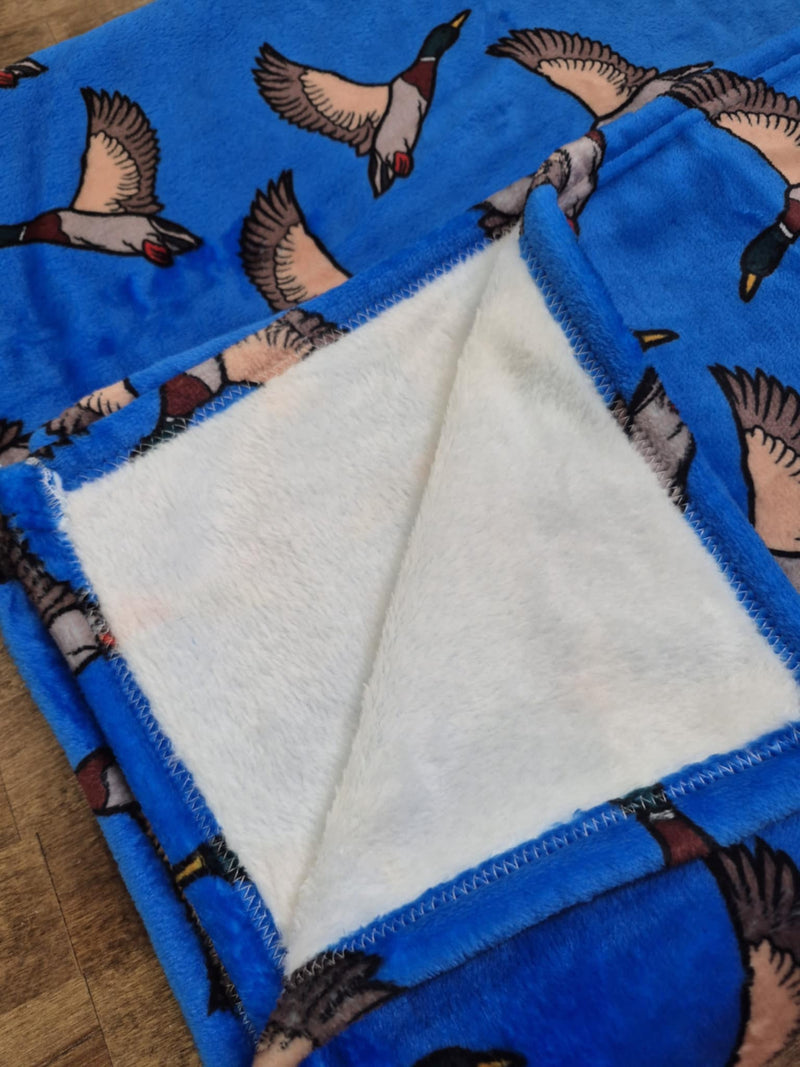 Blue Feathered Minky Blanket