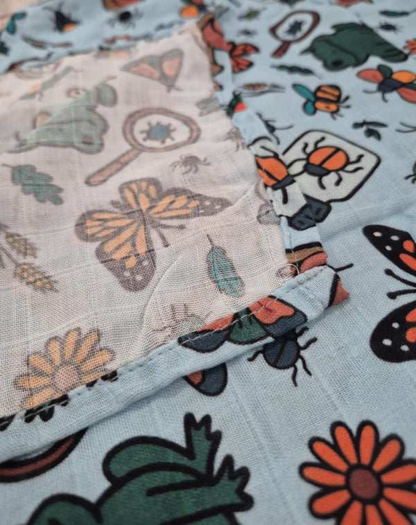 Bug Hunt Adventures Swaddle- Blue