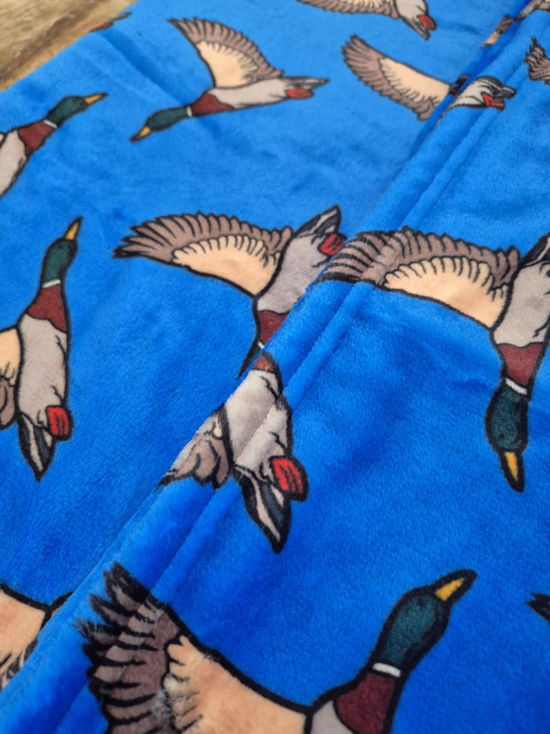 Blue Feathered Minky Blanket