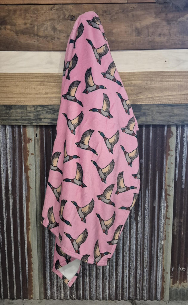 Pink Feathered Minky Blanket