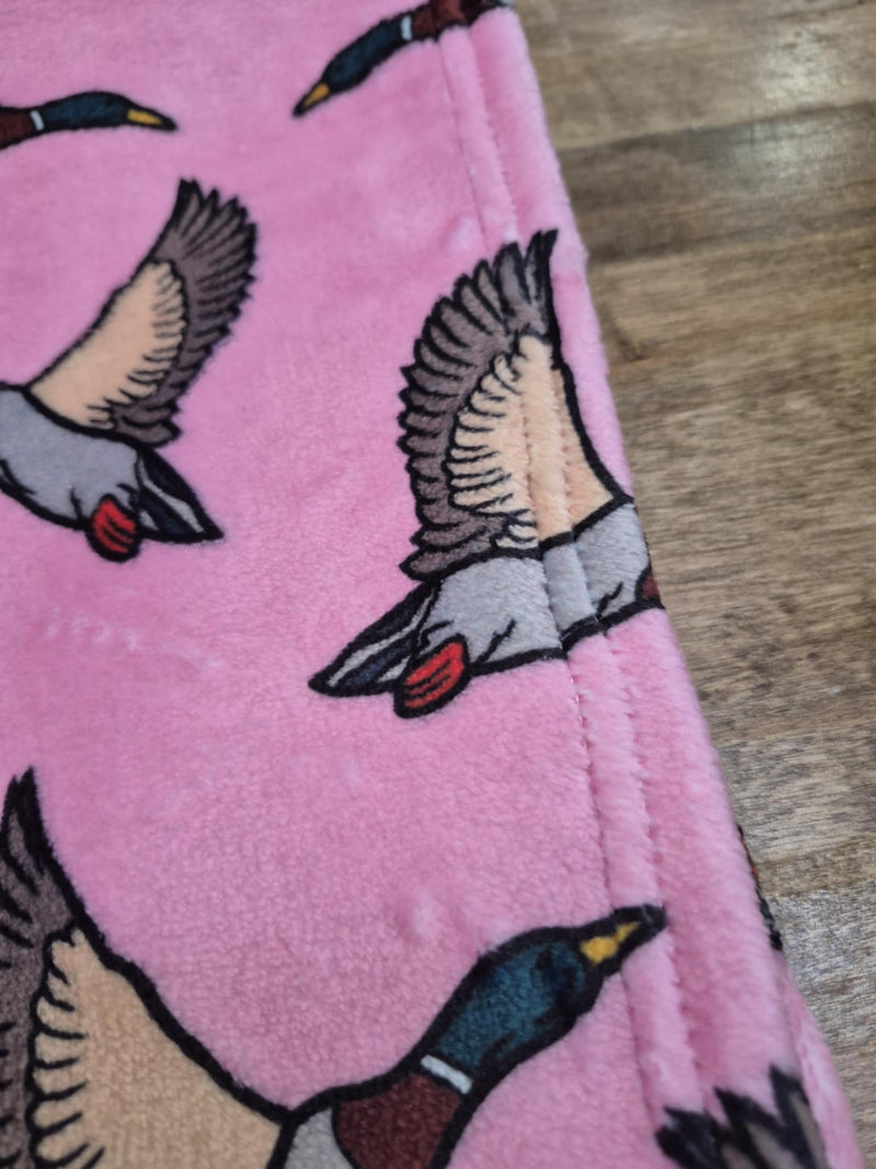 Pink Feathered Minky Blanket