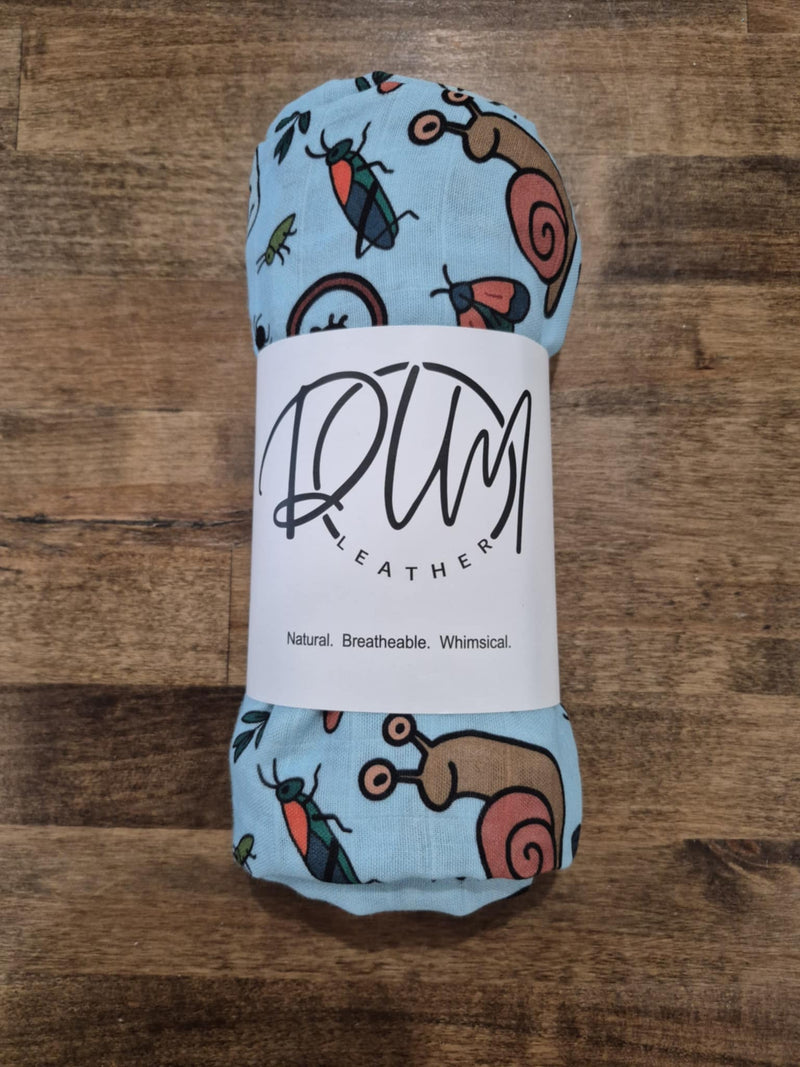 Bug Hunt Adventures Swaddle- Blue