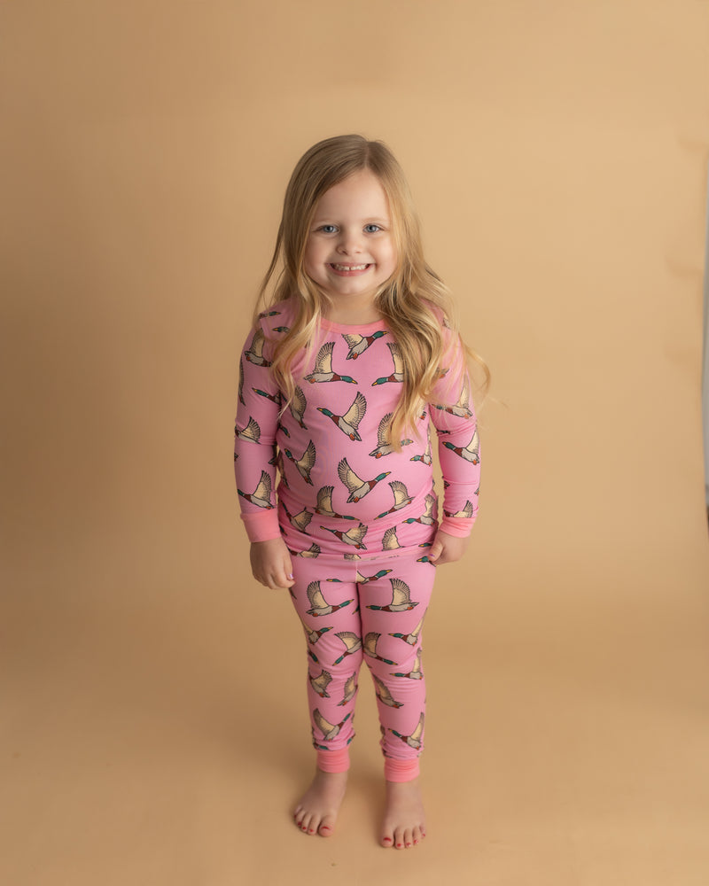 Pink Feathered Bamboo Set