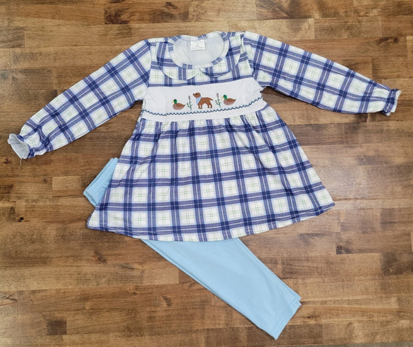 Pups & Quacks Plaid Dress and Leggings 6-7y