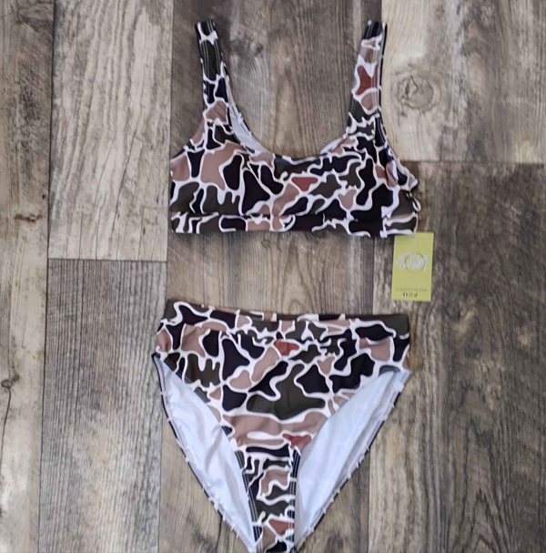 Camo Bikini Top and Bottom Pair