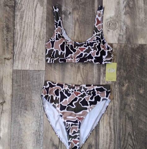 Camo Bikini Top and Bottom Pair
