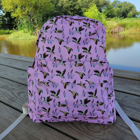 Pink Bag Duck Print Backpack