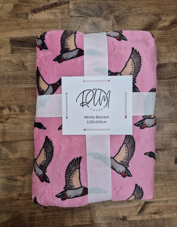 Pink Feathered Minky Blanket