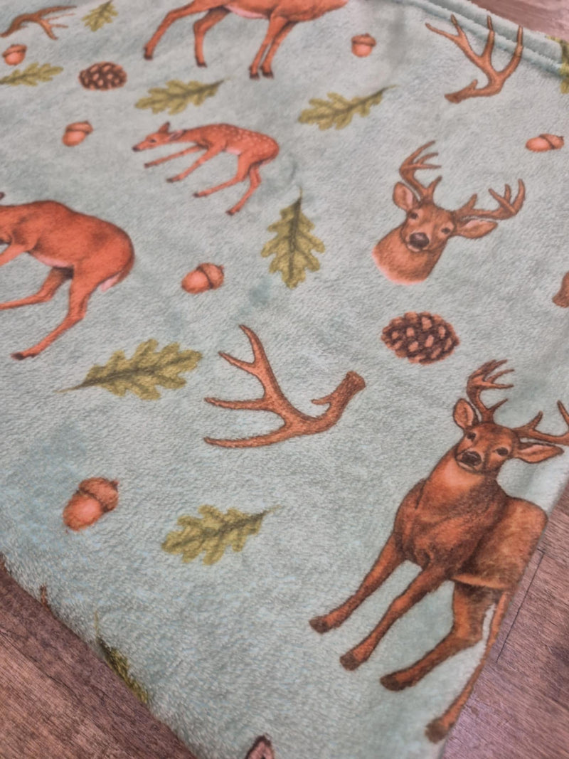 Whitetail Woods Minky Blanket- Green