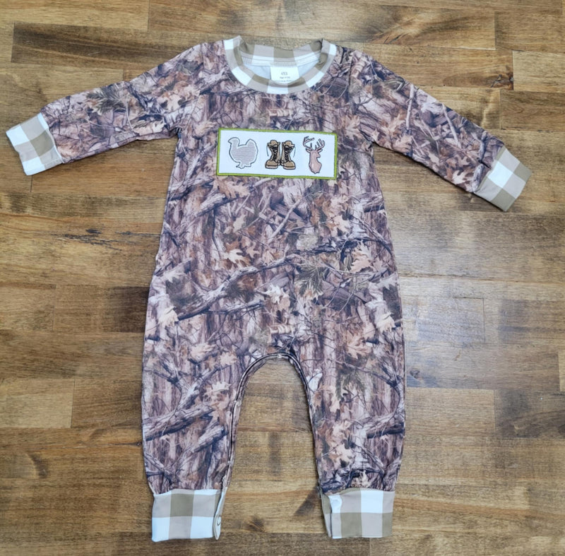 camouflage playsuit ruffles outfit one piece romper for baby