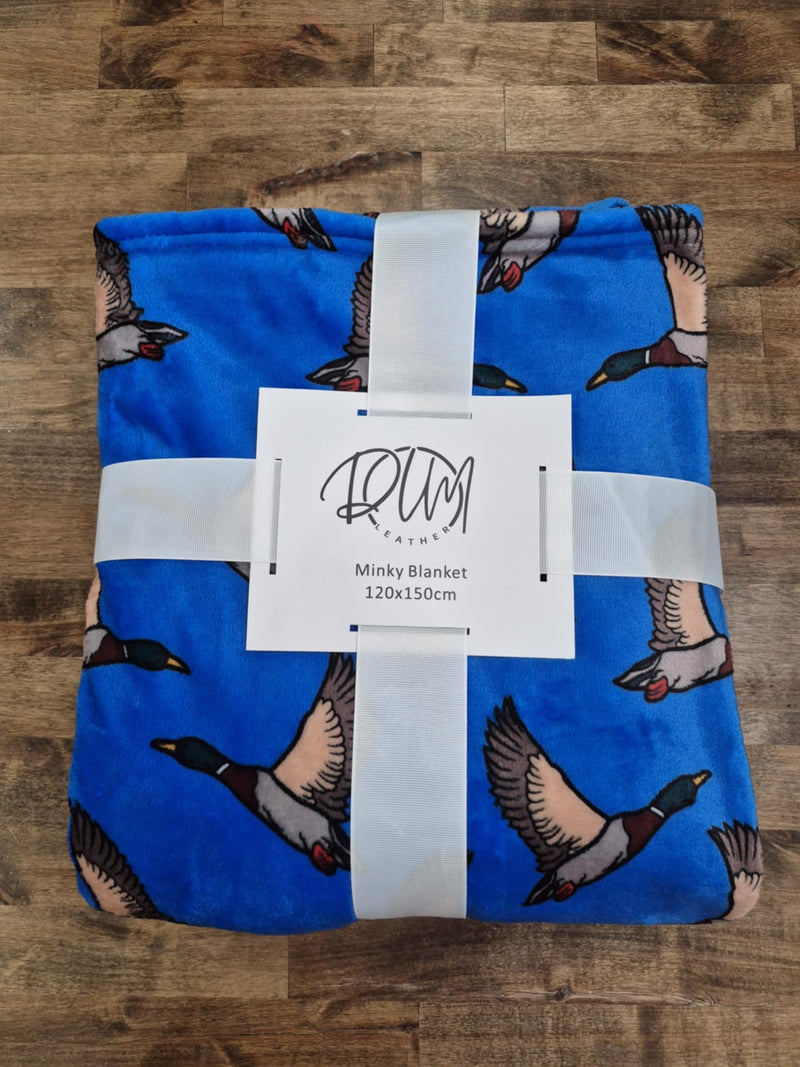 Blue Feathered Minky Blanket