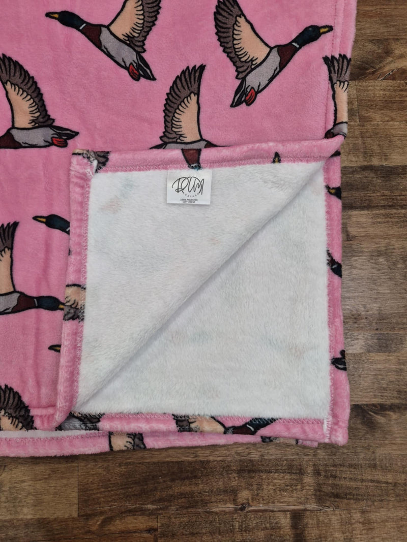 Pink Feathered Minky Blanket