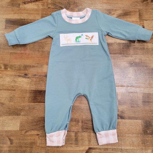 light blue spring/fall baby pajamas