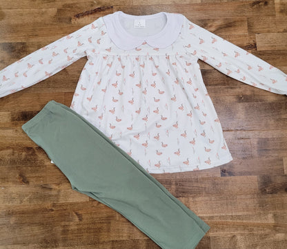 Duck Long Sleeve Top and Leggings Set 7-8