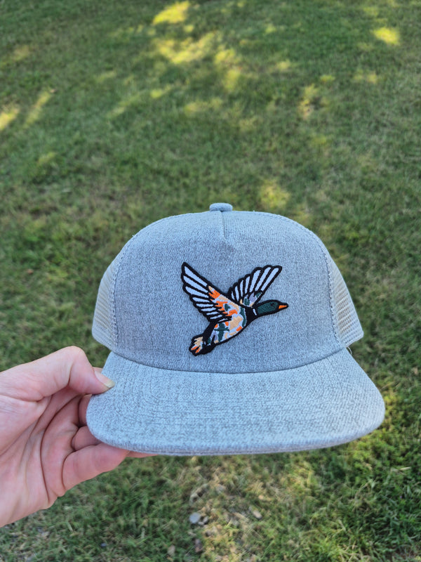 Youth & Toddler Duck Patch Hat – Gray Trucker