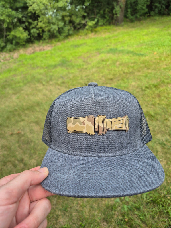 Toddler Camo Duck Call Trucker Hat – Gray