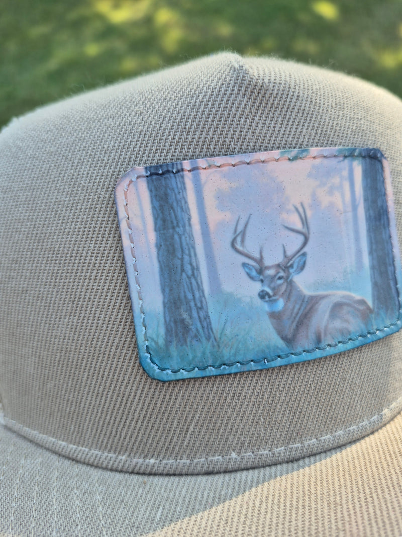 Youth & Toddler Deer Patch Hat – Green & Tan Trucker